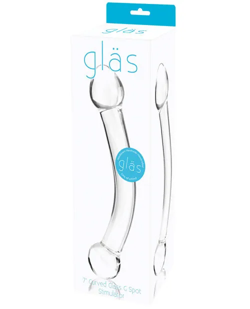 Dildos Glas Glas Curved Glass GSpot Stimulator 7in Clear