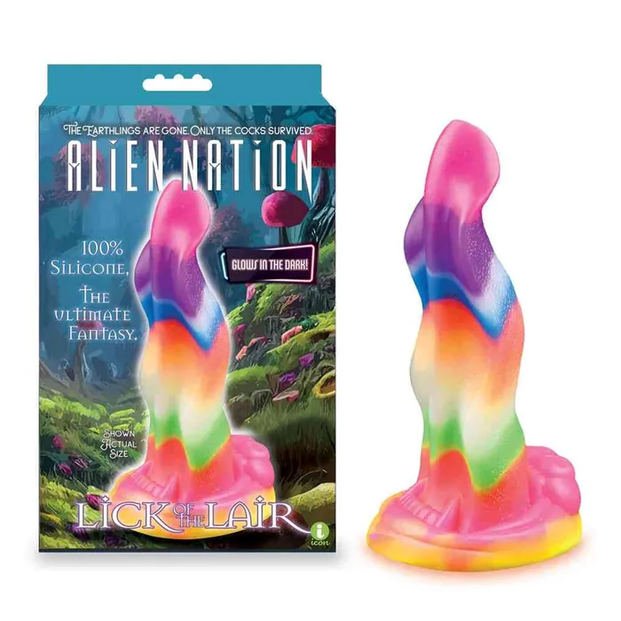 Dildos Icon Brands Alien Nation Lick Of The Lair Rainbow Fantasy Dildo