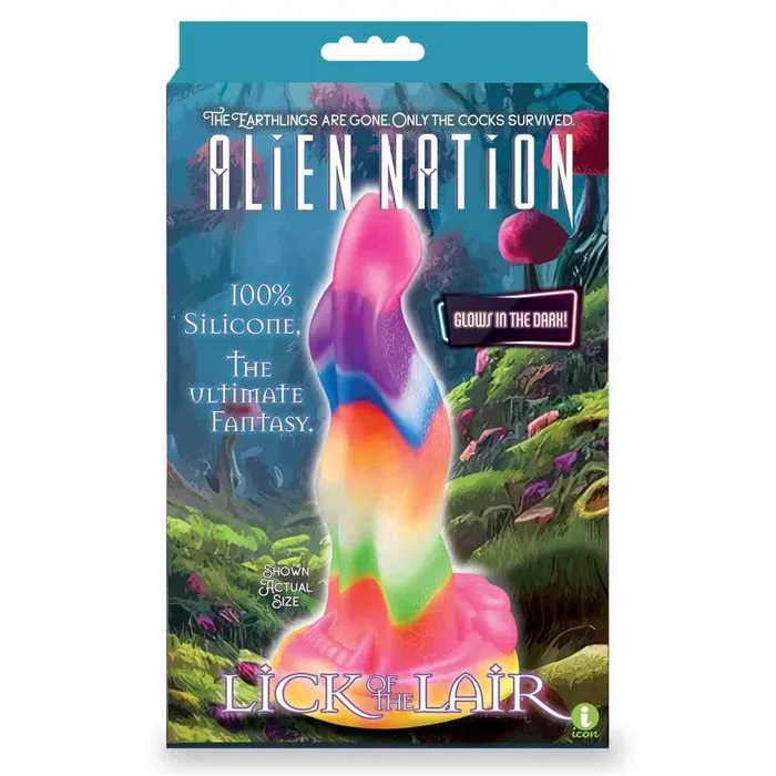 Dildos Icon Brands Alien Nation Lick Of The Lair Rainbow Fantasy Dildo