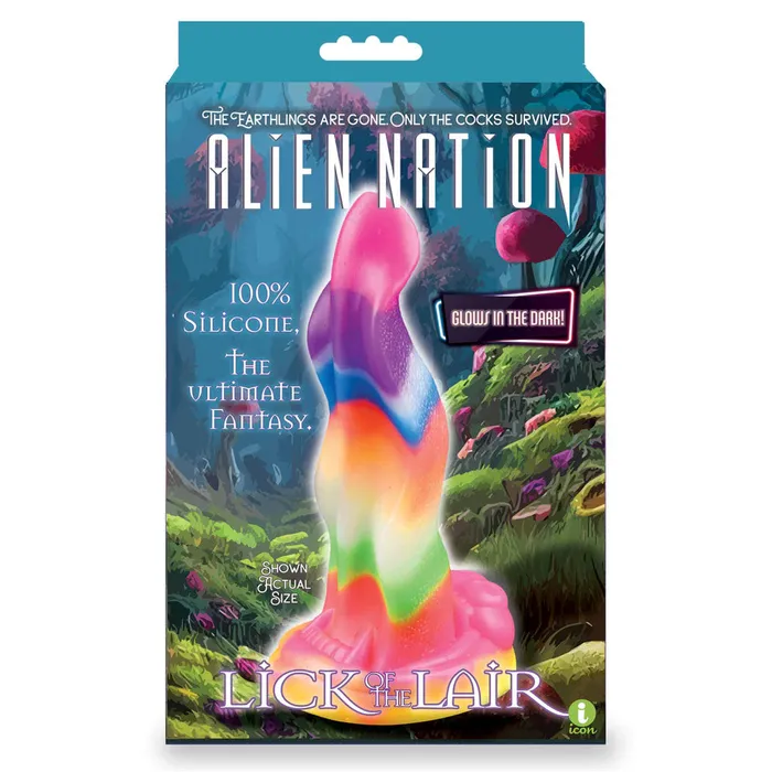 Dildos Icon Brands Alien Nation Lick Of The Lair Rainbow Fantasy Dildo