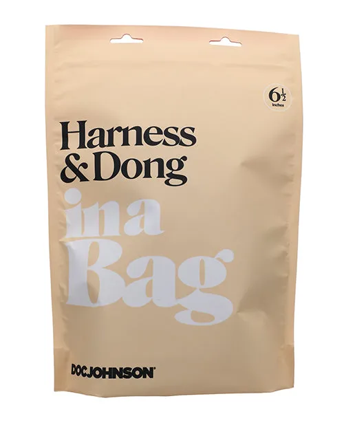 Dildos In A Bag In a Bag Vegan Leather Silicone Harness and Dong Black Dildos In A Bag In a Bag Vegan Leather Silicone Harness and Dong Black
