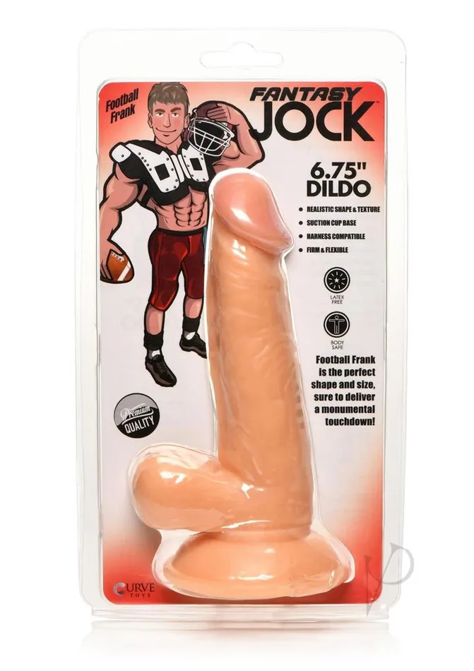 Dildos Jock Jock Football Frank Dildo with Balls 675in Vanilla