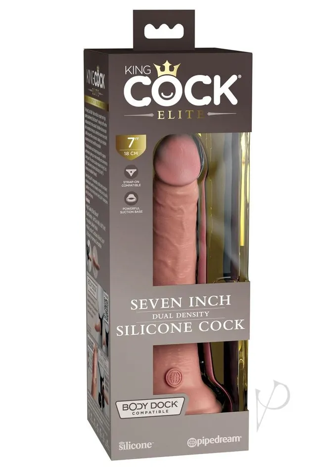 Dildos King Cock Elite Dual Density Silicone Dildo 7in Vanilla King Cock