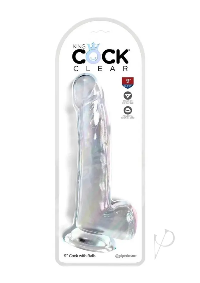 Dildos King Cock King Cock Clear Dildo with Balls 9in Clear