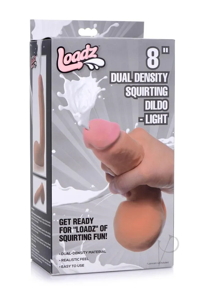 Dildos Loadz Dual Density Squirting Dildo 8in Vanilla Loadz
