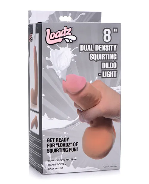 Dildos Loadz Dual Density Squirting Dildo 8in Vanilla Loadz