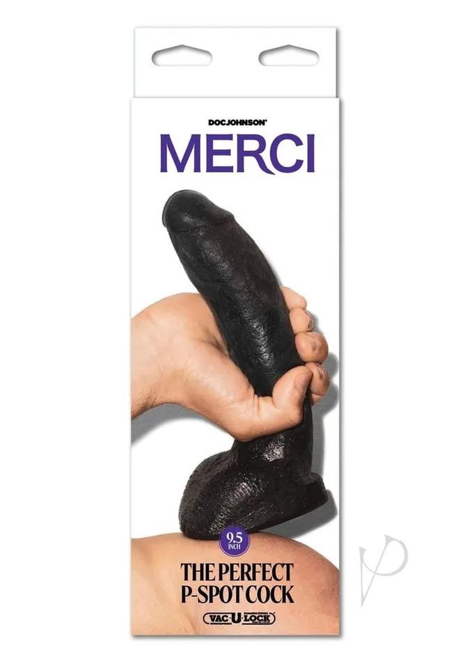 Dildos Merci Merci The Perfect PSpot Cock with Removal VacULock Suction Cup Black Dildos Merci Merci The Perfect PSpot Cock with Removal VacULock Suction Cup Black