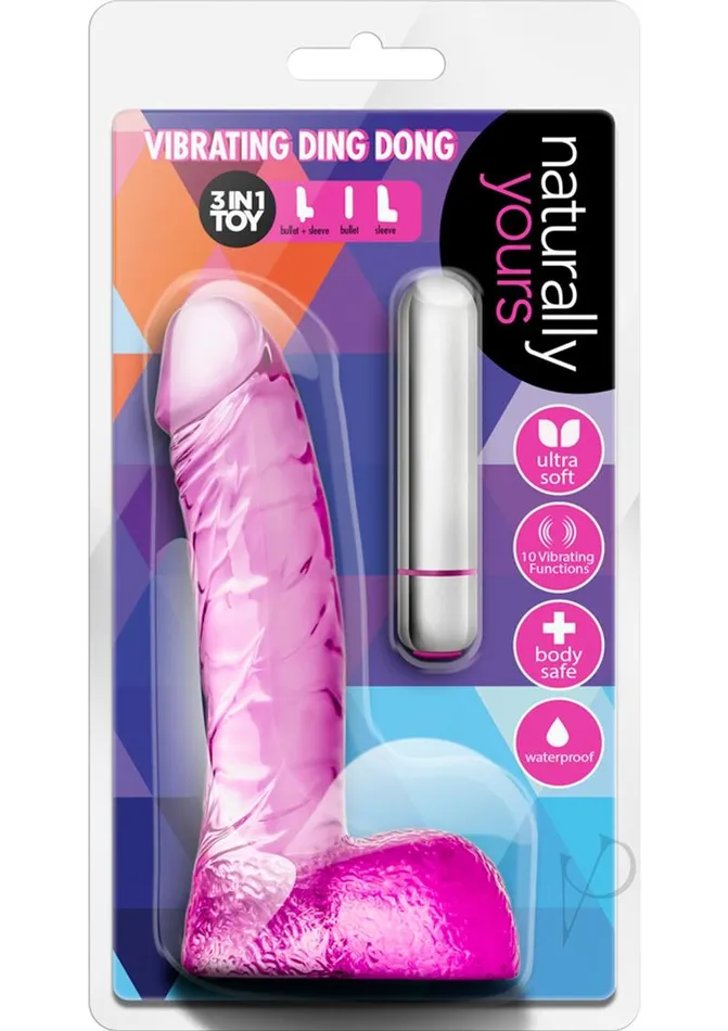 Dildos Naturally Yours Naturally Yours Vibrating Ding Dong Dildo 65in Pink