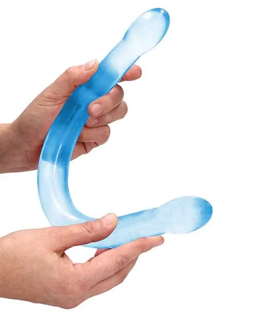 Dildos Realrock Shots RealRock Crystal Clear 17 Double Dildo Blue Dildos Realrock Shots RealRock Crystal Clear 17 Double Dildo Blue