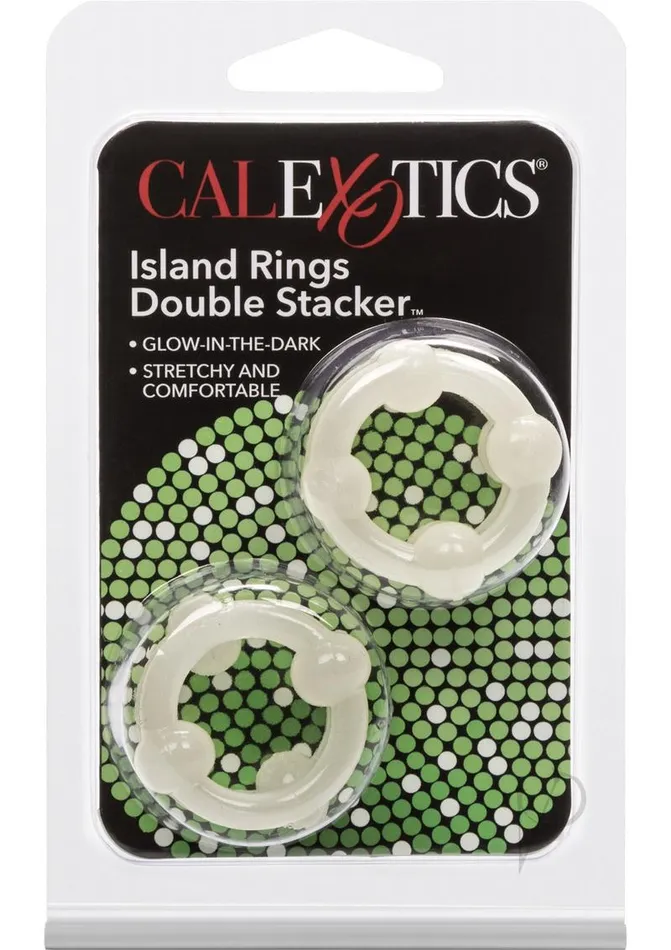 Dildos Rings Island Rings Double Stacker Cock Rings 2 piece set Glow in The Dark