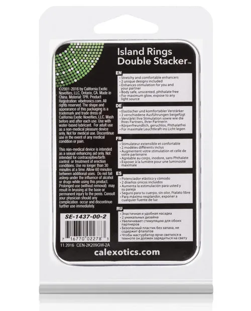 Dildos Rings Island Rings Double Stacker Cock Rings 2 piece set Glow in The Dark Dildos Rings Island Rings Double Stacker Cock Rings 2 piece set Glow in The Dark