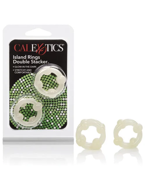 Dildos Rings Island Rings Double Stacker Cock Rings 2 piece set Glow in The Dark Dildos Rings Island Rings Double Stacker Cock Rings 2 piece set Glow in The Dark