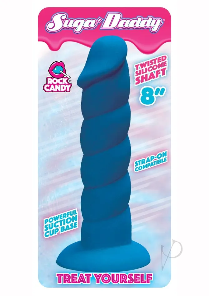 Dildos Rock Candy Toys Suga Daddy Silicone Dildo 8in Blue