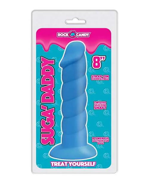Dildos Rock Candy Toys Suga Daddy Silicone Dildo 8in Blue