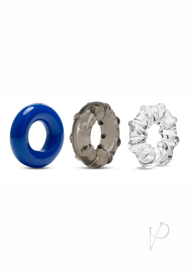 Dildos Stay Hard Stay Hard Triple Stretch Cock Rings 3 Pack Multiple Colors