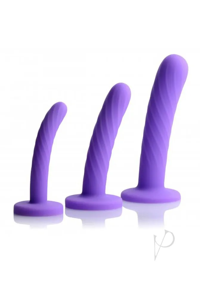 Dildos Strap U Strap U TriPlay 3 Piece Silicone Dildo Set Purple