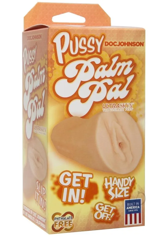 Doc Johnson Male Sex Toys Palm Pal Ultraskyn Masturbator Pussy Vanilla