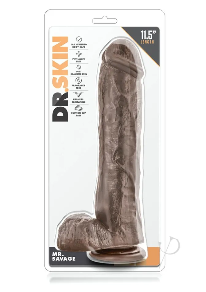 Dr Skin Dildos Dr Skin Silver Collection Mr Savage Dildo with Balls and Suction Cup 115in Chocolate Dr Skin Dildos Dr Skin Silver Collection Mr Savage Dildo with Balls and Suction Cup 115in Chocolate