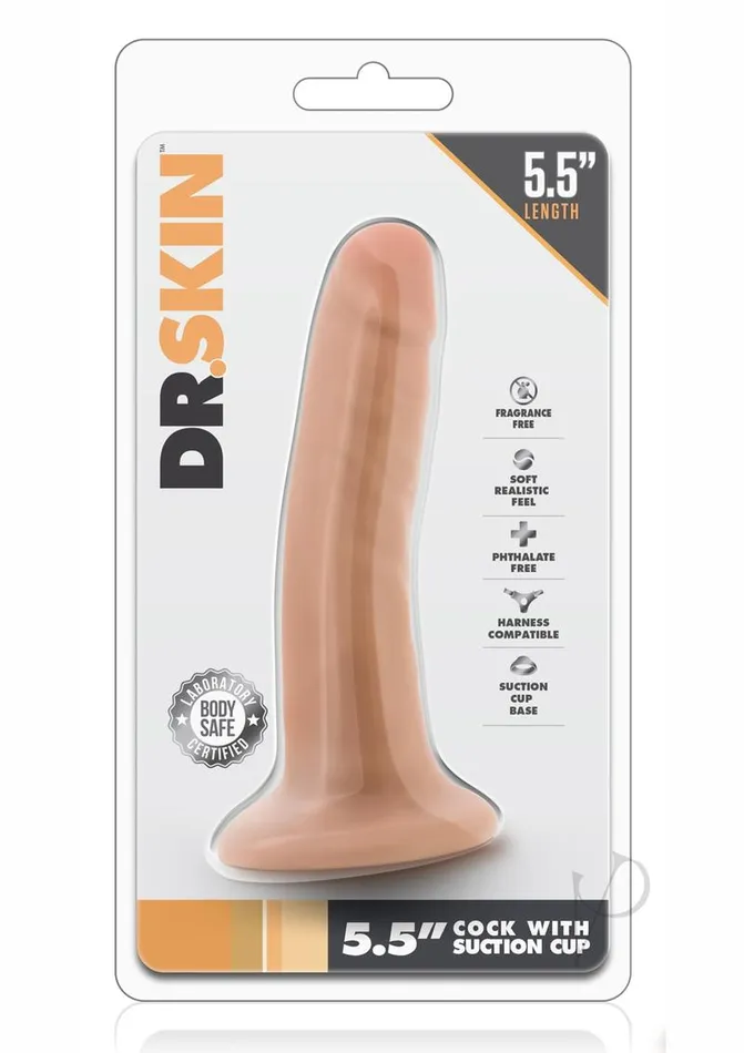 Dr Skin Dr Skin Silver Collection Dildo with Suction Cup 55in Vanilla Female Sex Toys Dr Skin Dr Skin Silver Collection Dildo with Suction Cup 55in Vanilla Female Sex Toys