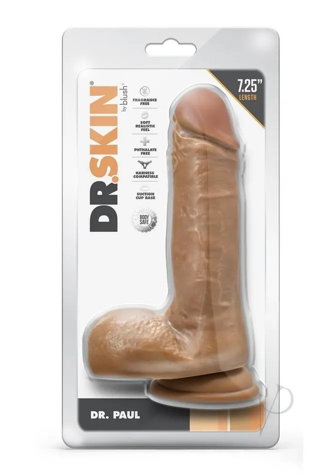 Dr Skin Female Sex Toys Dr Skin Silver Collection Dr Paul Dildo with Balls and Suction Cup 725in Caramel Dr Skin Female Sex Toys Dr Skin Silver Collection Dr Paul Dildo with Balls and Suction Cup 725in Caramel