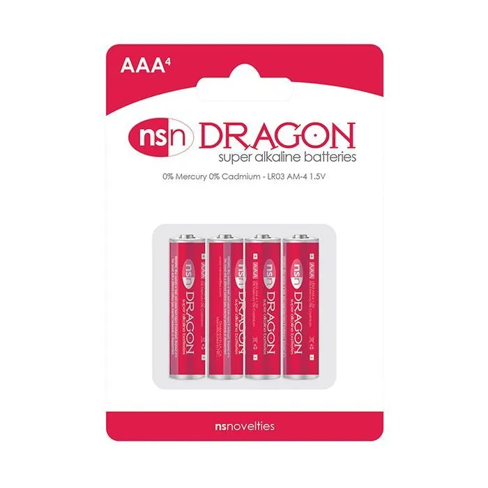 Dragon Alkaline Batteries AAA Pack of 4 Dragon Male Sex Toys