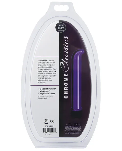 Erotic Toy Company Chrome Classics 7 G Spot Vibe Purple Erotic Toy Company Vibrators Erotic Toy Company Chrome Classics 7 G Spot Vibe Purple Erotic Toy Company Vibrators