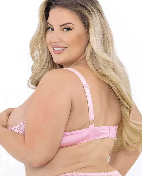 Escante Vibrators Lace Bra wUnderwire Boning Cups Pink 42