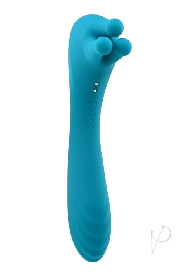 Evolved Female Sex Toys Heads or Tails Silicone Rechargeable Dual Vibrator Teal