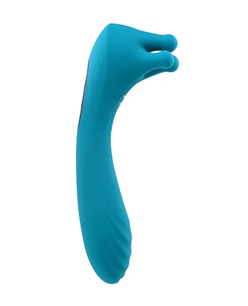 Evolved Female Sex Toys Heads or Tails Silicone Rechargeable Dual Vibrator Teal