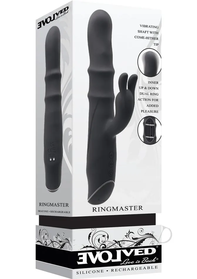 Evolved Female Sex Toys Ringmaster Rechargeable Silicone Rabbit Vibrator Black Evolved Female Sex Toys Ringmaster Rechargeable Silicone Rabbit Vibrator Black