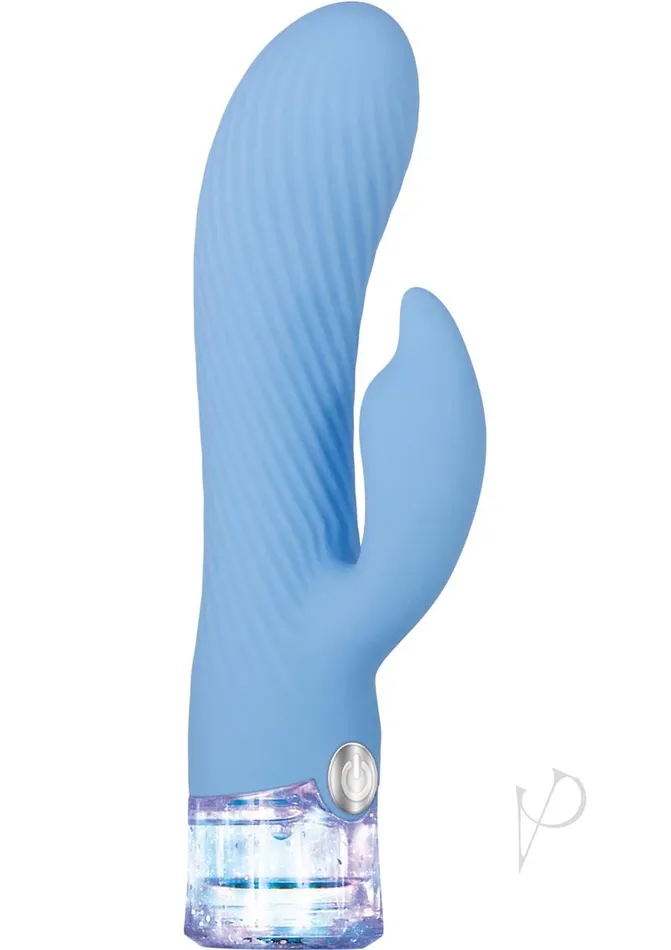 Evolved Glitteriffic Rechargeable Silicone LightUp Rabbit Vibrator Aqua Female Sex Toys