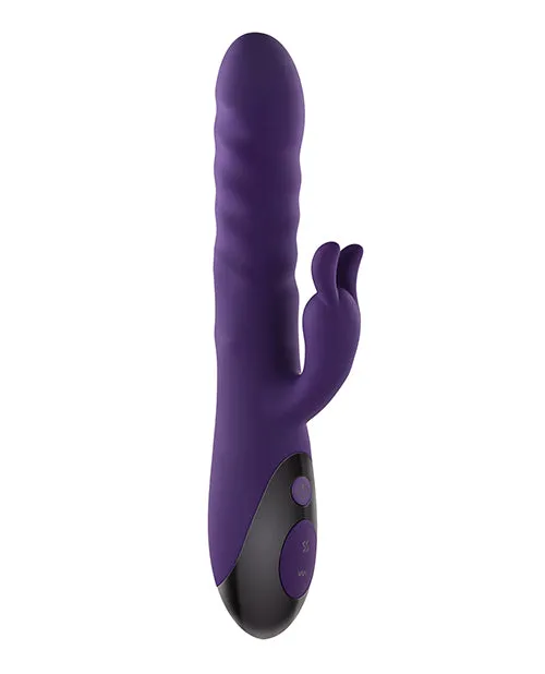 Evolved Vibrators Rascally Rabbit Rechargeable Silicone Thrusting Rotating Vibrator Purple