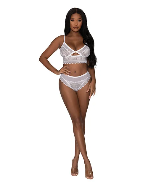 Exposed Vibrators Modern Romance Bralette Cheeky Hipster White SM