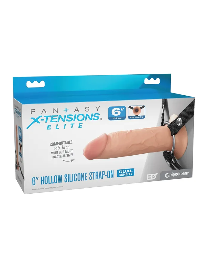 Fantasy X Tensions Female Sex Toys Fantasy XTensions Elite Silicone Dual Density Hollow StrapOn 6in Vanilla Fantasy X Tensions Female Sex Toys Fantasy XTensions Elite Silicone Dual Density Hollow StrapOn 6in Vanilla
