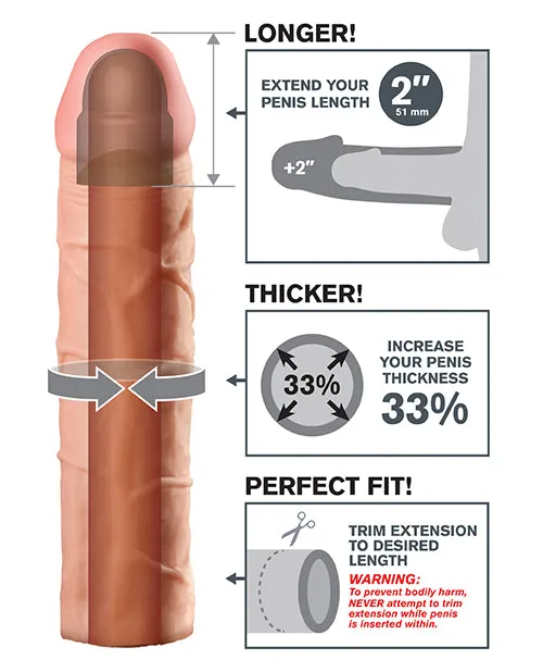 Fantasy XTensions Perfect 2in Extension Sleeve 8in Vanilla Fantasy X Tensions Male Sex Toys