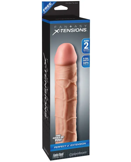 Fantasy XTensions Perfect 2in Extension Sleeve 8in Vanilla Fantasy X Tensions Male Sex Toys