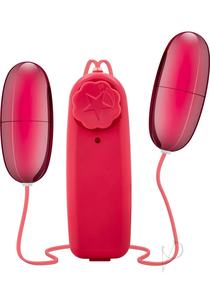 Female Sex Toys B Yours Double Pop Eggs with Wired Remote Control Cerise B Yours