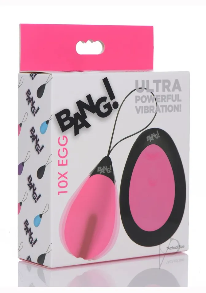 Female Sex Toys Bang 10X Rechargeable Silicone Vibrating Egg with Remote Control Pink Bang Female Sex Toys Bang 10X Rechargeable Silicone Vibrating Egg with Remote Control Pink Bang