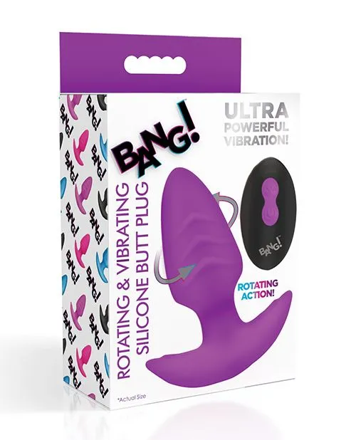 Female Sex Toys Bang Bang Rotating Vibrating Rechargeable Silicone Butt Plug with Remote Control Purple Female Sex Toys Bang Bang Rotating Vibrating Rechargeable Silicone Butt Plug with Remote Control Purple