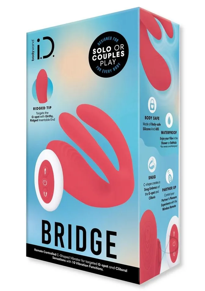 Female Sex Toys Bodywand Bodywand ID Bridge Rechargeable Silicone Vibrator with Clitoral Stimulator Orange Female Sex Toys Bodywand Bodywand ID Bridge Rechargeable Silicone Vibrator with Clitoral Stimulator Orange