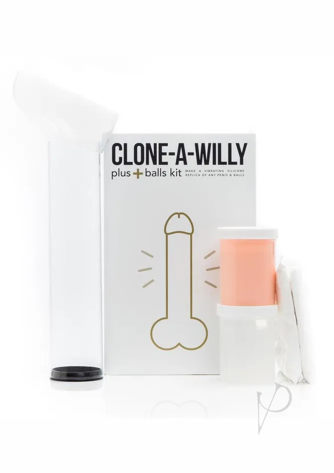 Female Sex Toys CloneAWilly Plus Balls Silicone Dildo Molding Kit with Bullet Vibrator and Remote Control Vanilla Clone A Willy