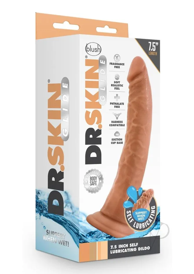 Female Sex Toys Dr Skin Dr Skin Glide Gold Collection Self Lubricating Dildo 75in Caramel Female Sex Toys Dr Skin Dr Skin Glide Gold Collection Self Lubricating Dildo 75in Caramel