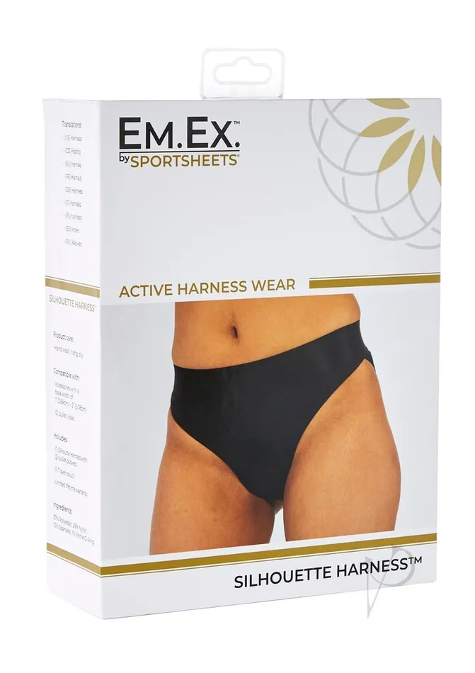 Female Sex Toys EM EX Active Harness Wear Silouette Harness Bikini Cut Medium Black EmEx Female Sex Toys EM EX Active Harness Wear Silouette Harness Bikini Cut Medium Black EmEx