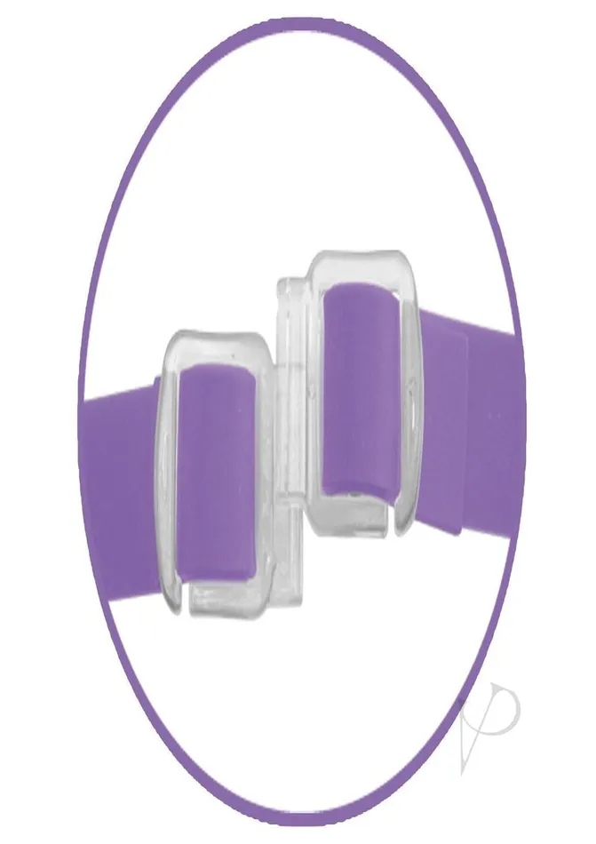 Female Sex Toys Fetish Fantasy Elite Vibrating Double Delight Strap On Silicone with Wired Remote Control 10in Purple Fetish Fantasy Elite