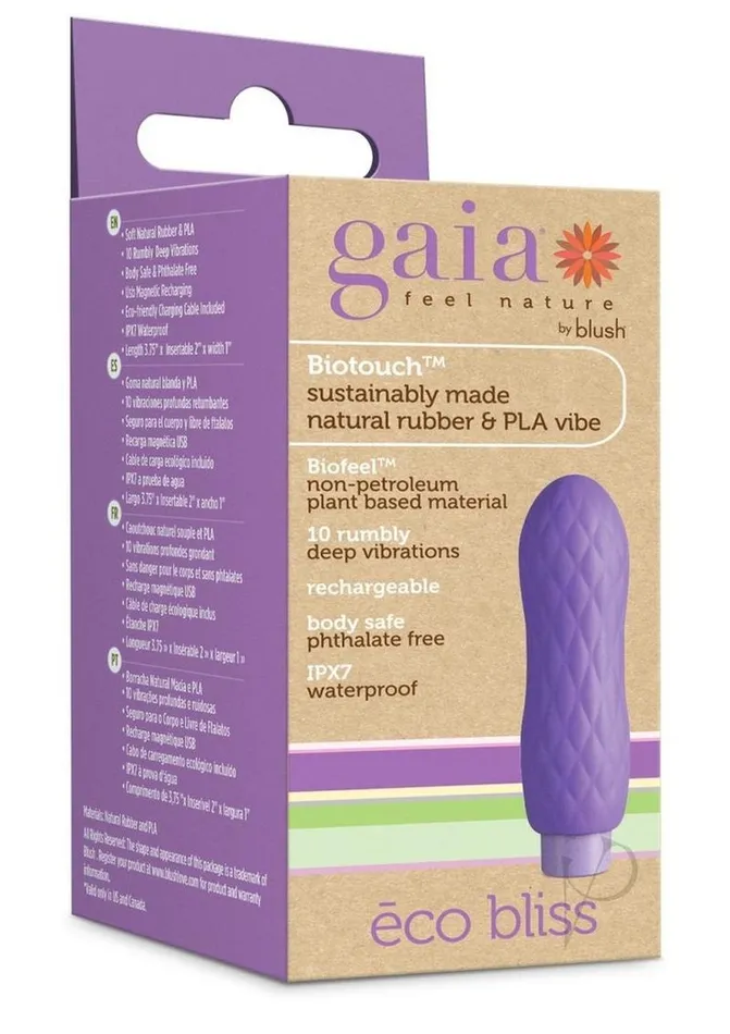 Female Sex Toys Gaia Eco Bliss Rechargeable Plant Based Vibrator Lilac Gaia Female Sex Toys Gaia Eco Bliss Rechargeable Plant Based Vibrator Lilac Gaia