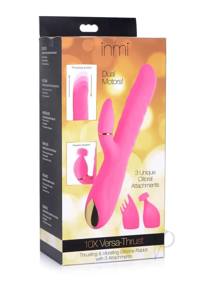 Female Sex Toys Inmi VersaThrust Rechargeable Silicone 10x Rabbit Vibrator with 3 Attachments Pink Inmi Female Sex Toys Inmi VersaThrust Rechargeable Silicone 10x Rabbit Vibrator with 3 Attachments Pink Inmi