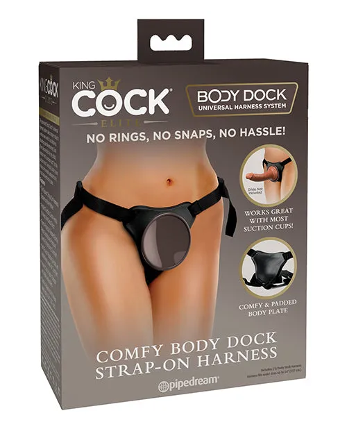 Female Sex Toys King Cock Elite Comfy Body Dock Harness System Black King Cock