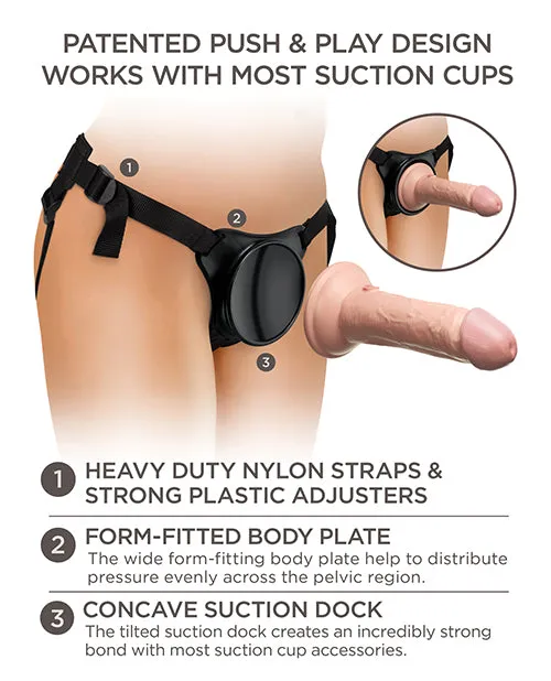 Female Sex Toys King Cock King Cock Beginners Silicone Body Dock Strapon Kit with Dildo 6in VanillaBlack