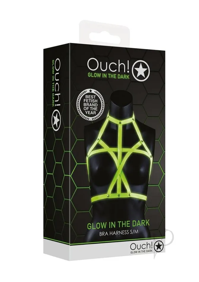 Female Sex Toys Ouch Bra Harness Glow in the Dark SmallMedium Green Ouch