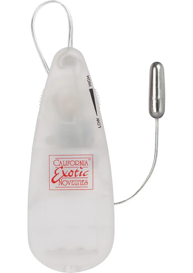 Female Sex Toys Pocket Exotics Pocket Exotics Warming Whisper Bullet with Wired Remote Control Silver